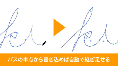 パスの端からそのままパスを継ぎ足せる