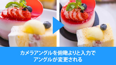 カメラアングルの調整も可能
