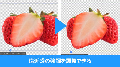 遠近感の協調を調整できる